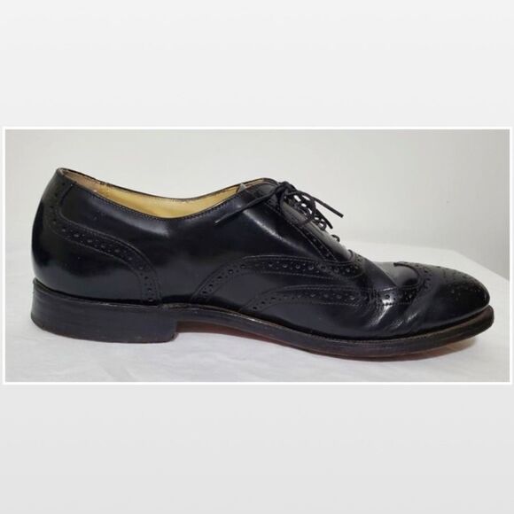 Vintage Bostonian Impression Men Size 10 Wingtip Black Dress Shoes
